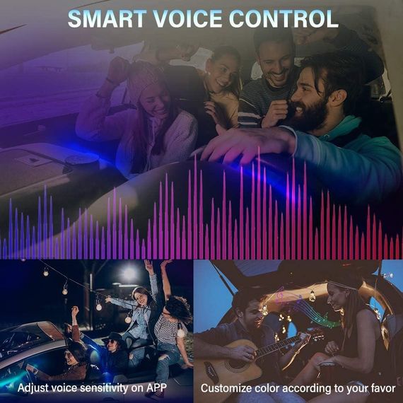 Підсвітка салону автомобіля MAODANER, 16 мільйонів кольорів, 5 в 1 з 6-метровим оптоволоконний кабелю | Зображення 4