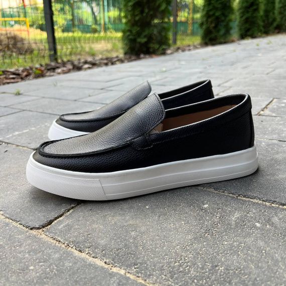 Чорні шкіряні чоловічі лофери 40 розмір | Зображення 4