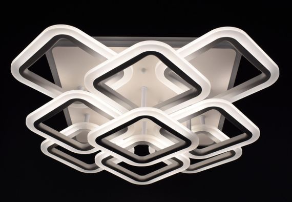 Люстра світлодіодна стельова LED світильник для квартири на стелю лед з пультом 25942 Білий 13х49х49 см. | Зображення 3