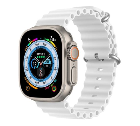 Ремінець силіконовий Primolux Ocean для годинника Apple Watch 42mm / 44mm / 45mm / 46mm - White | Зображення 1