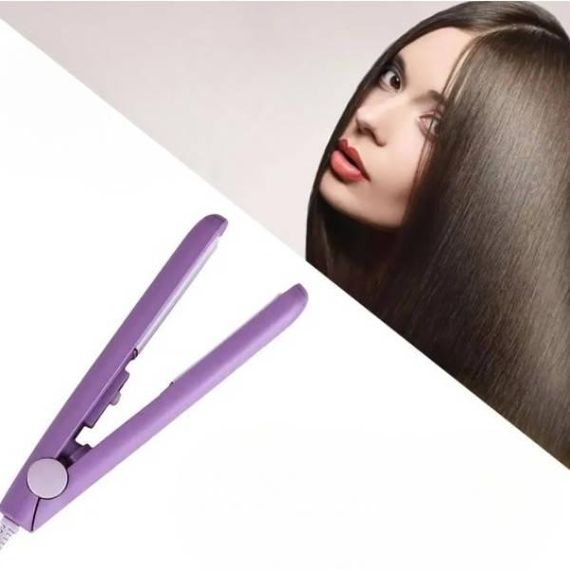 Мини-плойка утюжек для волос дорожная Make Time Фиолетовый с белым