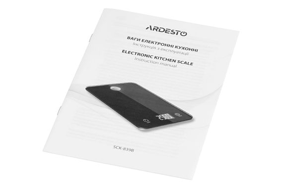 Весы кухонные Ardesto SCK-839B макс. вес 5 кг/черные (SCK-839B) | Зображення 4
