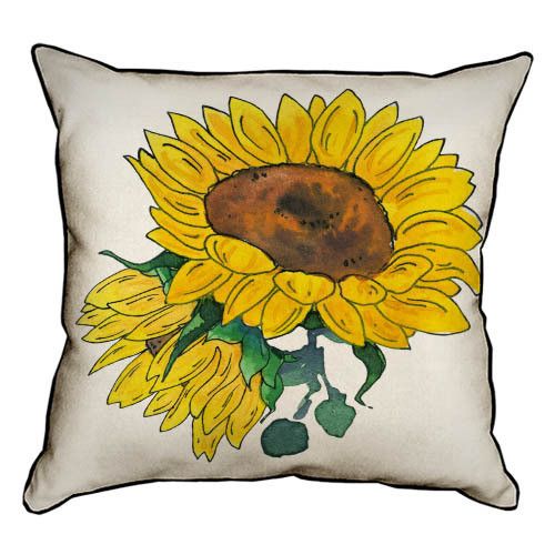 Подушка з мішковини Соняшник великий 45x45 см (45PHB_23M019)