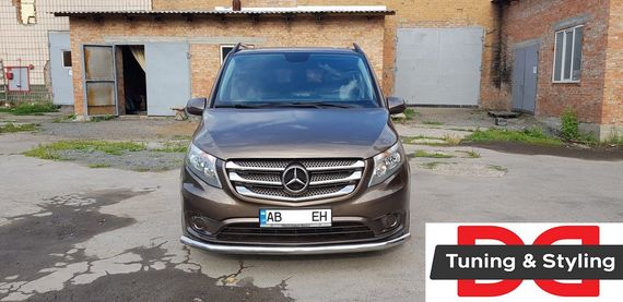 Передняя защита ST008 (нерж.) для Mercedes Vito / V W447 2014-2024 гг | Зображення 1