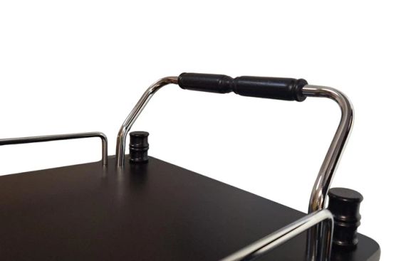 Столик сервірувальний на коліщатках дерев'яний чорний Onder Mebli 122832K з підставкою для вина | Зображення 2