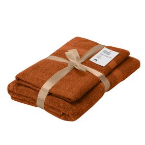 Набір рушників махрових Ardesto Splendid 50х90см, 70х140см, 2шт, 100% бавовна, теракотовий (ART2359TE)