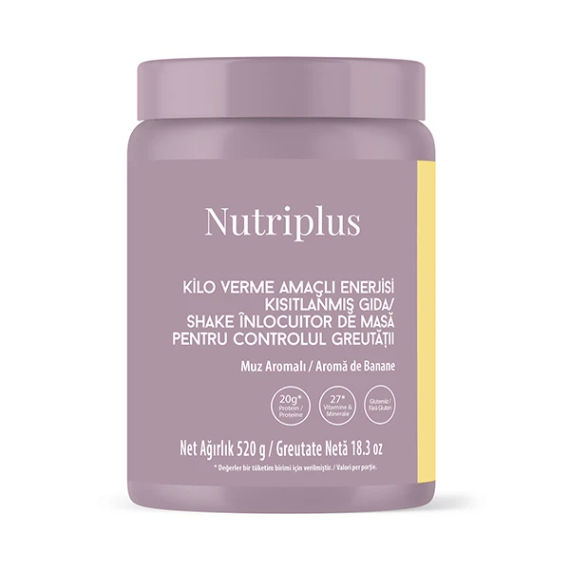 Коктейль для контроля веса со вкусом банана,клубники,ваниль,шоколад Nutriplus, 520 г | Зображення 1