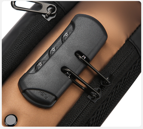 Сумка нагрудна водонепроникна YKK черная, серая, синя, коричнева XL1228 (47596-XL1228_171) | Зображення 4