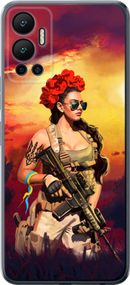 Чехол на Infinix Hot 12 Украинка с оружием "5316u-2864-17620"