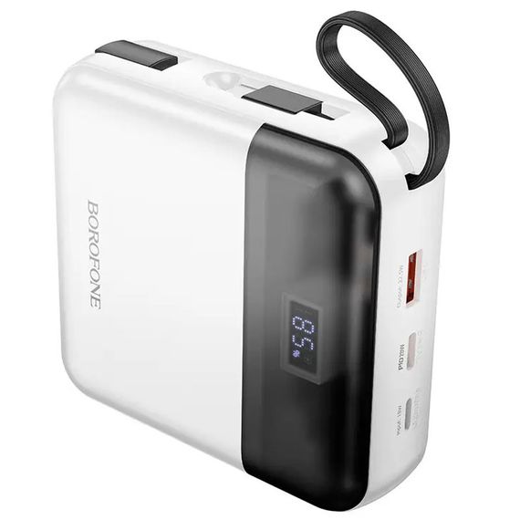 Портативний ЗП Power Bank BOROFONE BJ64A Distinct 22.5W+PD20W with cable 20000 mAh White | Зображення 1