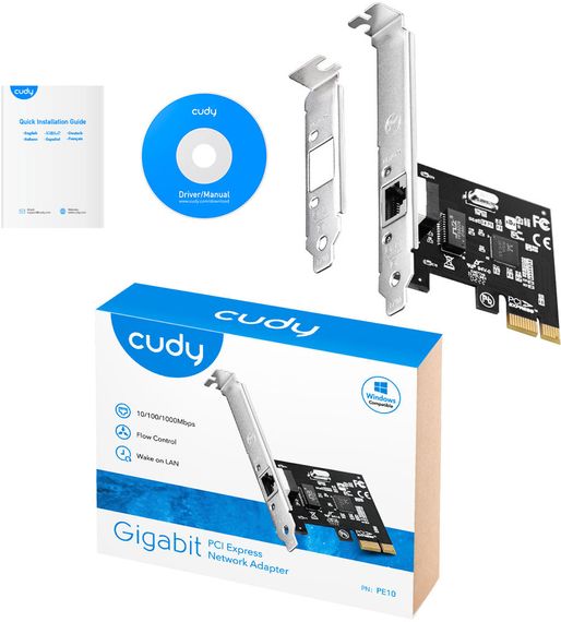 Мережева плата Cudy PE10, Gigabit PCI Express Network Adapter, Realtek Chipset, 10/100/1000Mbps RJ45 | Зображення 2