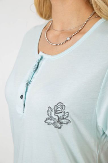 Пижама женская с принтом  -уценка, цвет мятный, 243R6788-U-12 | Зображення 4