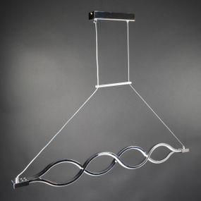 Люстра світлодіодна підвісна LED світильник для квартири на стелю лед 27441 Хром 30-110х6х102 см.