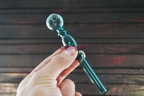 Стеклянная трубка Bubble Light Green Oil