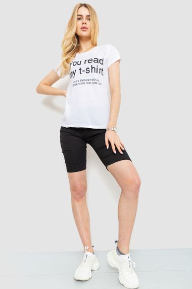 Футболка жіноча з принтом, колір білий, 221R3006-1 | Зображення 1