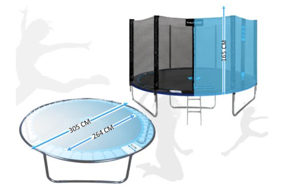 Батут із внутрішньою сіткою THUNDER OUTSIDE PRO 10FT 305 см Black/Blue | Зображення 2