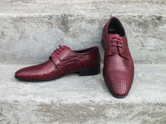 Бордові чоловічі туфлі 41  розмір | Зображення 2