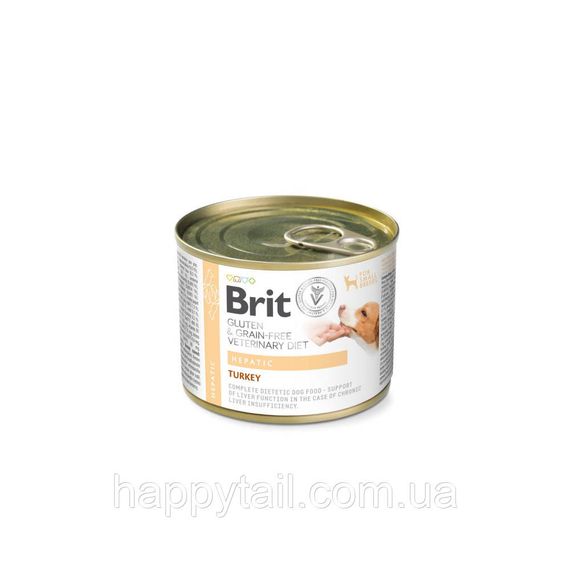 Влажный корм Brit VetDiet Hepatic 200 г для собак для поддержки функций печени с индейкой