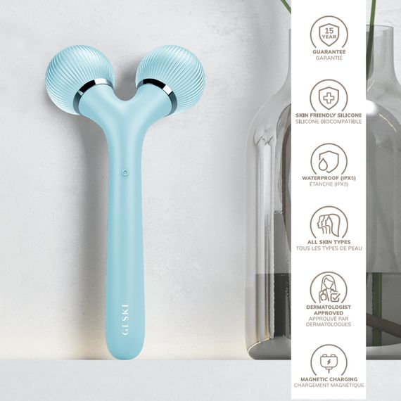 Електронний ультразвуковий ролик для обличчя та тіла GESKE Sonic Facial&Body Roller 4в1 turquoise | Зображення 2