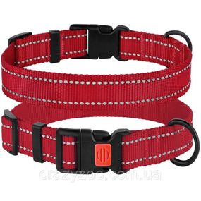 Нашийник для собак BronzeDog Active S нейлоновий червоний 1.6х25-33 см 50/1303/Т