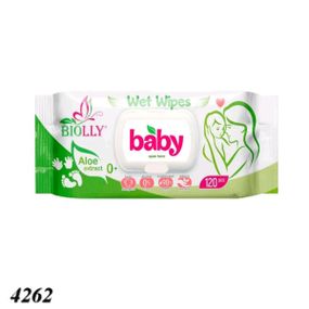 Вологі серветки Baby Biolly 120 шт з клапаном (4262)