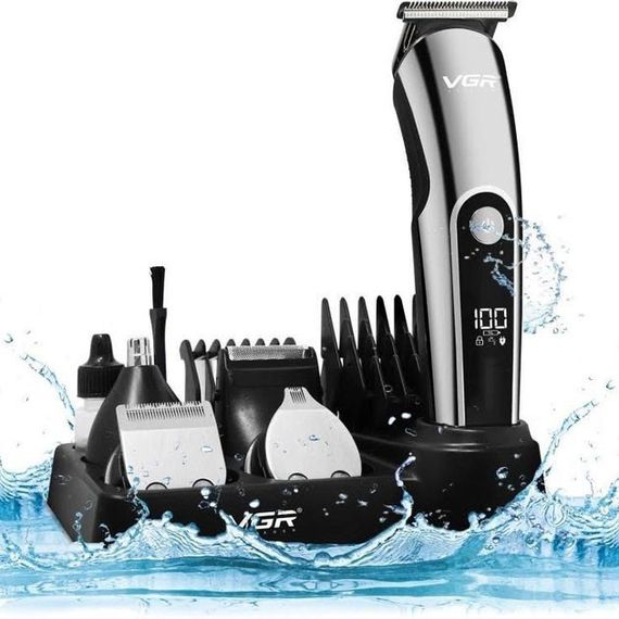Бездротова машинка для стрижки волосся VGR V-107 тример для бороди та вусів зі змінними насадками | Зображення 6