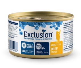 Корм Exclusion Cat Adult Beef вологий з яловичиною для дорослих котів 85 гр