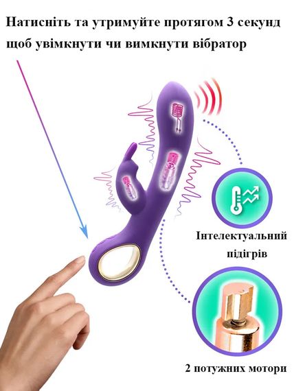 Райдужний вібратор з підігрівом, для стимуляції клітора та зони “G” | Зображення 5
