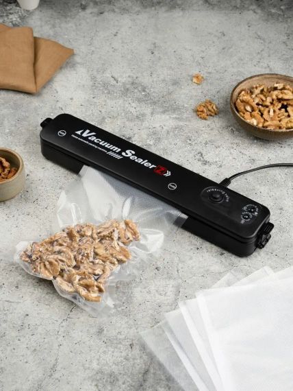 Вакууматор Vacuum Sealer вакуумный упаковщик для еды, бытовой вакууматор черный | Зображення 4