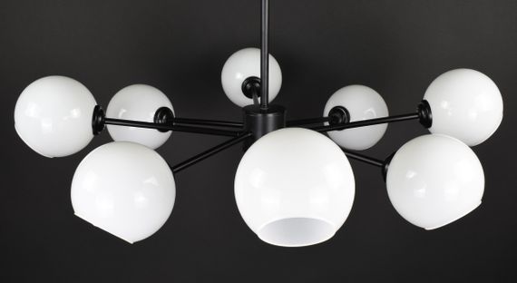 Люстра стельова на 8 лампочок 27830 Чорний 30-65х92х92 см. | Зображення 4