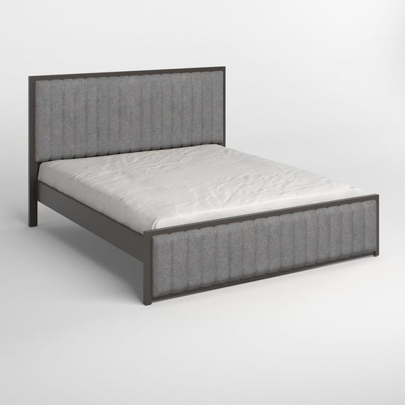 Полуторне дерев&#039;яне ліжко Mebigrand Відень Графітовий (RAL9011)/Аляска 93 (Сірий) 120х190 см (MBG-10793) | Зображення 1