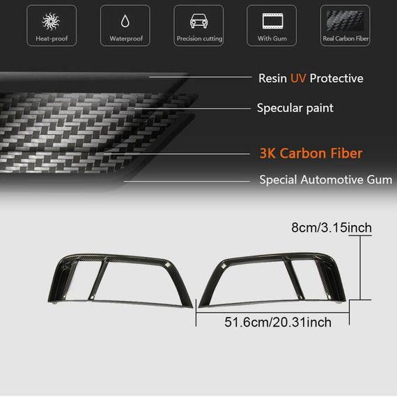 Накладки на задний бампер (2015-2020, Карбон) для Ауди R8 2015- гг | Зображення 5