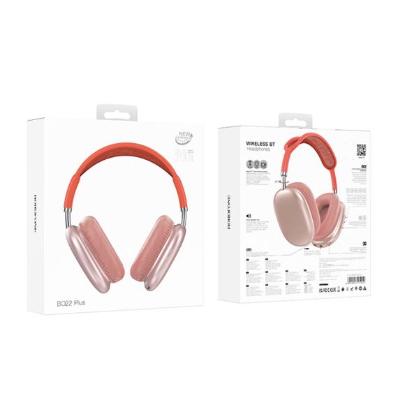 Бездротові навушники BOROFONE BO22 Plus Elegant BT headphones Pink | Зображення 3