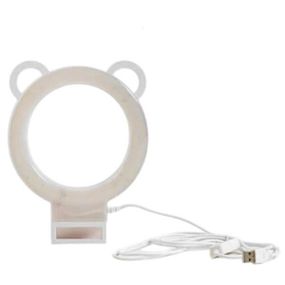 Лампа світлодіодна кругла настільна світло холодний/нейтральний/теплий USB Біла