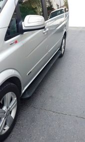 Бокові пороги X5-тип Black (2 шт, алюм) Довга база для Mercedes Viano 2004-2015 рр