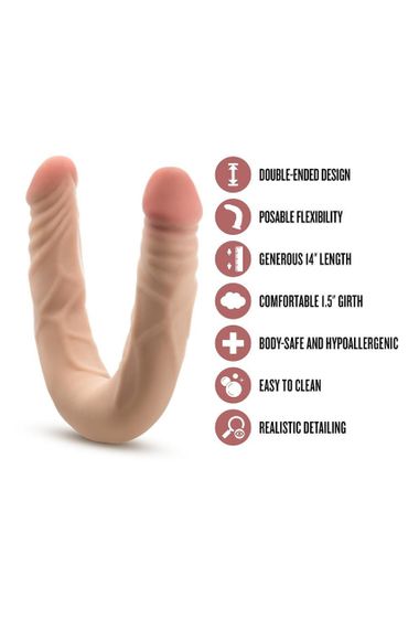 Двосторонній реалістичний фалоімітатор Blush Dr. Skin тілесний sexstyle | Зображення 7