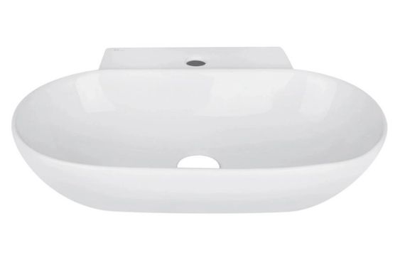 Комплект Qtap Cardinal: Раковина підвісна / накладна овальна 565х400х130 мм White + Донний клапан PU02 (QT0411K177WN47330) | Зображення 4