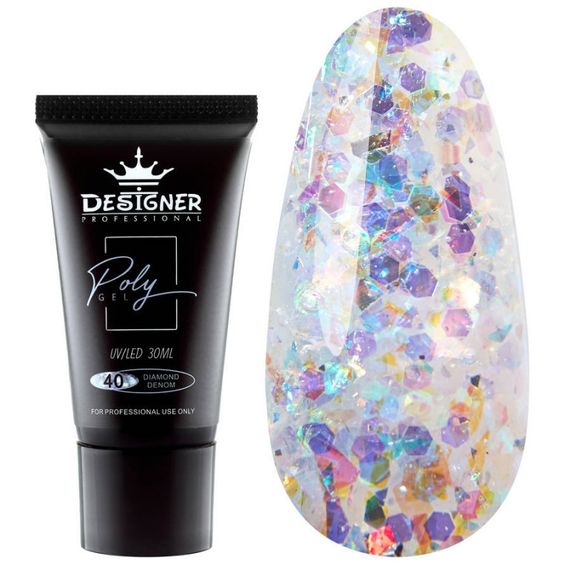 Полігель Designer №40 Diamond Denom (у тюбику) 30мл | Зображення 2