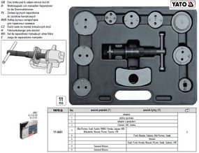 Набор набир инструменту для розтискання гальмивних цилиндрив 11шт YATO YT-0681