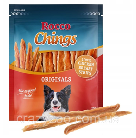 Лакомство для собак Rocco Chings куриная грудка полосками 250 г 047209 ЦЕНА ЗА 1 КГ