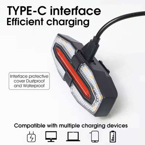 Маячок задній велосипедний LY-5510, Стоп на велосипед LED USB, Ліхтарик-мигалка для велосипеда HC-44 | Зображення 2