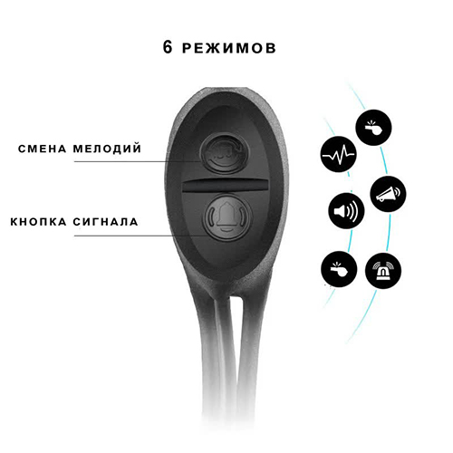 Велосипедный фонарь + компьютер + звонок  XA-585-T6+2LED, micro USB, встроенный аккумулятор | Зображення 4