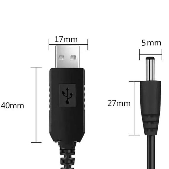 Кабель живлення роутера від повербанку, 12V, USB-DC / Шнур для WIFI роутера з перетворювачем напруги | Зображення 9