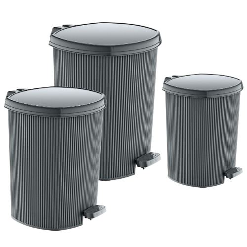 LINE набір відер для сміття 3шт (6л+11л+20л) (сірий)