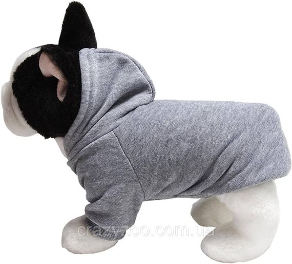 Худи для собак и котов EcoToys Grey S серое A: 21 см B: 29 см C: 22 см S-7052 | Зображення 3