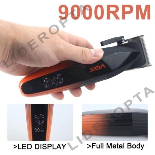 Машинка для стрижки VGR V-196 GOLD з акумулятором, 6 насадками та LED-дисплеєм (47865- V‑889C_1342) | Зображення 1