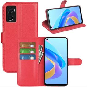 Чохол книжка з кишенями для карт на Oppo A76 / Realme 9i колір Червоний