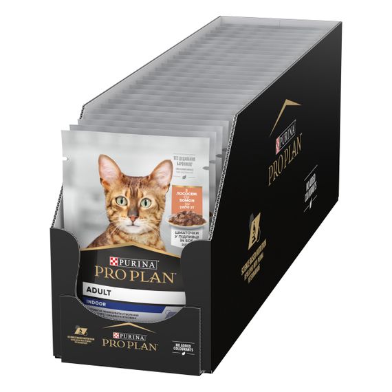 Влажный корм для котов с лососем Purina Pro Plan Indoor 85 гр | Зображення 1