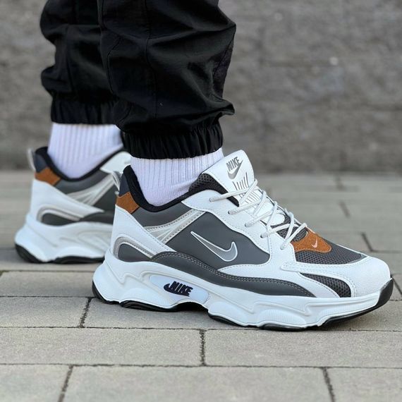 Кросівки Nike матеріал текстиль/замш/шкіра колір білий,олива | Зображення 4