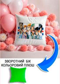 Подушка плюшева Мерч Крафт Дизайн з принтом аніме Bleach 02 салатовий плюш квадратна 33х33 см